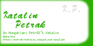 katalin petrak business card